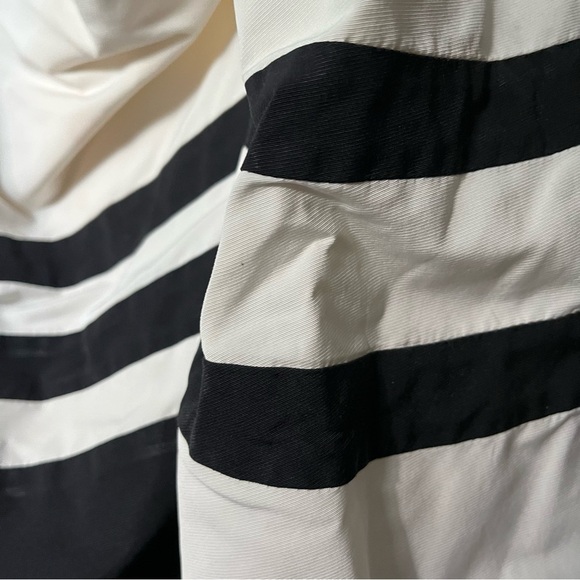 ROSIE ASSOULIN sz S Off Shoulder Balloon Sleeve Top Off White Black Stripe - Picture 10 of 16